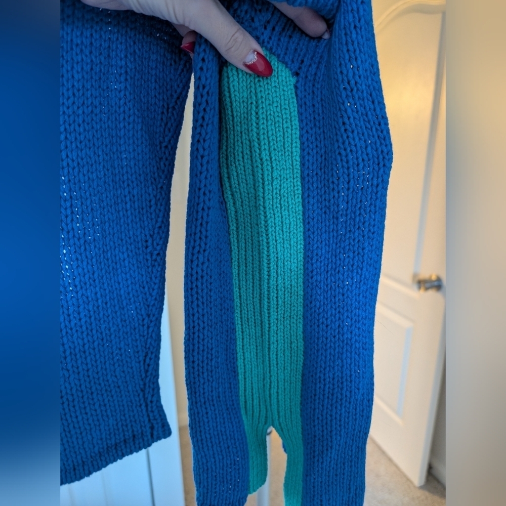 HIHO Blue and Green RELAXED Sweater - Picture 3 of 5